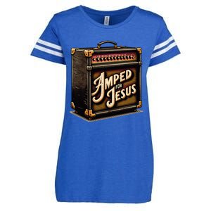 Amped for Jesus Christian Worship Music Praise and Faith Enza Ladies Jersey Football T-Shirt