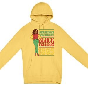 African Female Juneteenth Celebrate Black Freedom 1865 Premium Pullover Hoodie