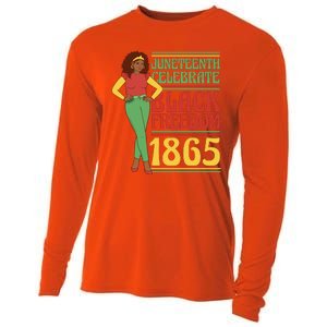 African Female Juneteenth Celebrate Black Freedom 1865 Cooling Performance Long Sleeve Crew