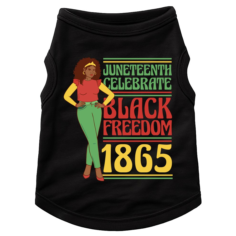 African Female Juneteenth Celebrate Black Freedom 1865 Doggie Tank