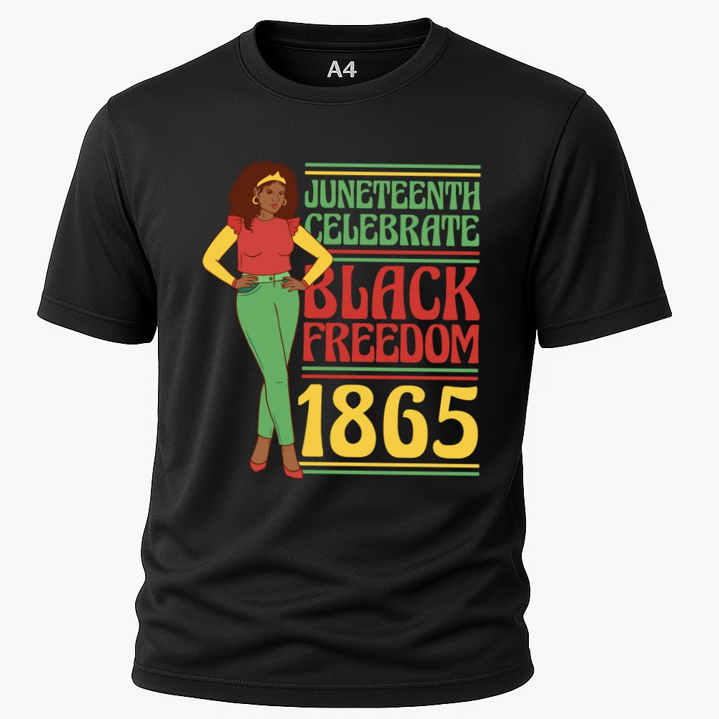 African Female Juneteenth Celebrate Black Freedom 1865 Cooling Performance Crew T-Shirt