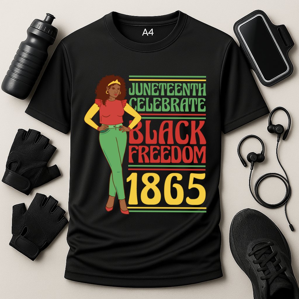 African Female Juneteenth Celebrate Black Freedom 1865 Cooling Performance Crew T-Shirt