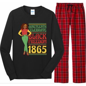 African Female Juneteenth Celebrate Black Freedom 1865 Long Sleeve Pajama Set