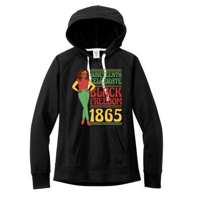 African Female Juneteenth Celebrate Black Freedom 1865 Women's Fleece Hoodie