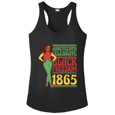 African Female Juneteenth Celebrate Black Freedom 1865 Ladies PosiCharge Competitor Racerback Tank