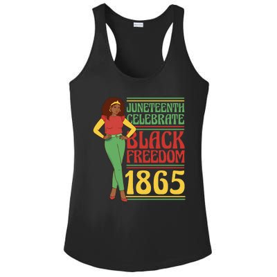 African Female Juneteenth Celebrate Black Freedom 1865 Ladies PosiCharge Competitor Racerback Tank