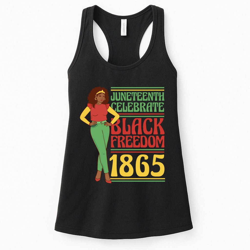 African Female Juneteenth Celebrate Black Freedom 1865 Womens Tank Top