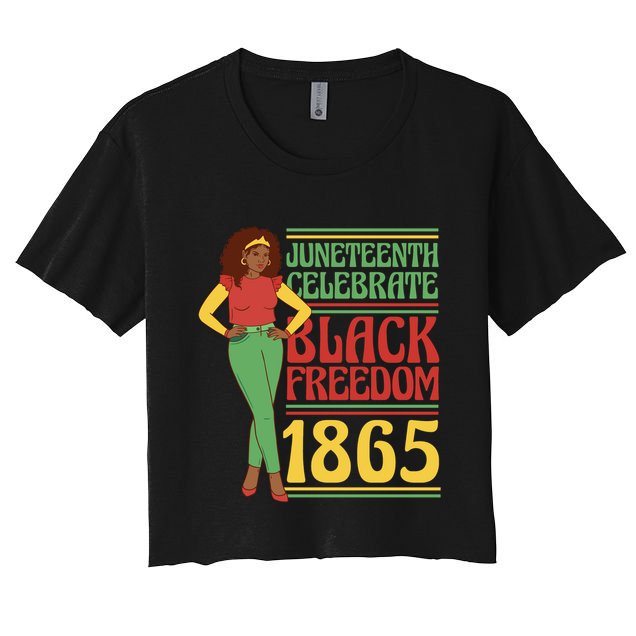 African Female Juneteenth Celebrate Black Freedom 1865 Crop Top