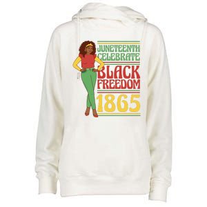 African Female Juneteenth Celebrate Black Freedom 1865 Womens Funnel Neck Pullover Hood