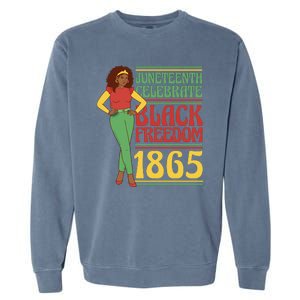 African Female Juneteenth Celebrate Black Freedom 1865 Garment-Dyed Sweatshirt