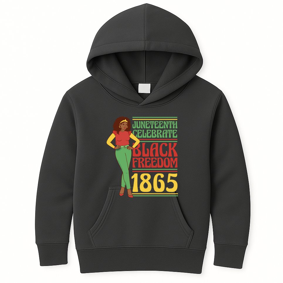 African Female Juneteenth Celebrate Black Freedom 1865 Kids Hoodie
