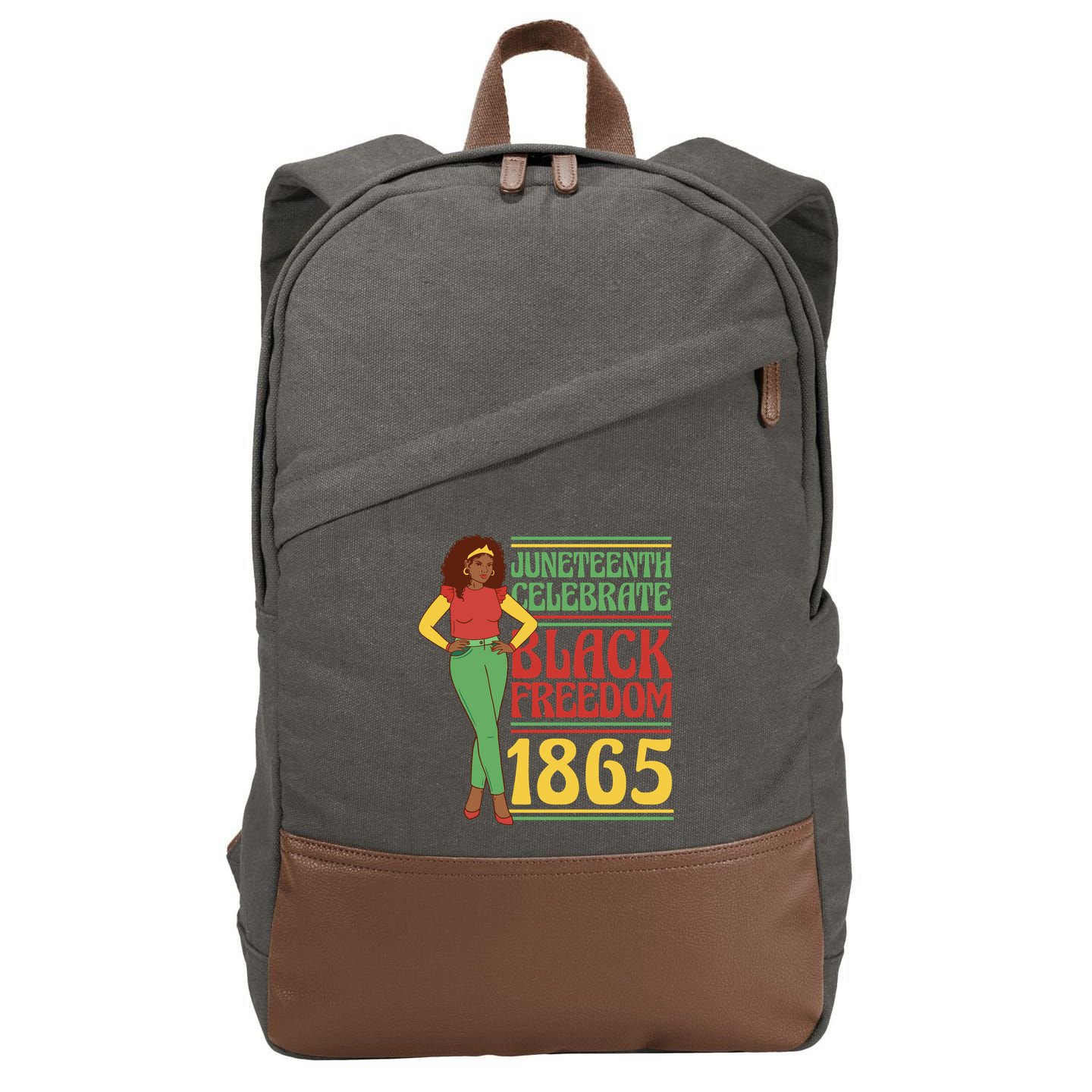 African Female Juneteenth Celebrate Black Freedom 1865 Cotton Canvas Backpack