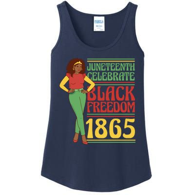 African Female Juneteenth Celebrate Black Freedom 1865 Ladies Essential Tank