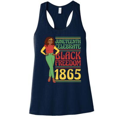 African Female Juneteenth Celebrate Black Freedom 1865 Women's Racerback Tank