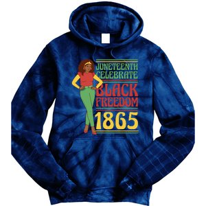 African Female Juneteenth Celebrate Black Freedom 1865 Tie Dye Hoodie