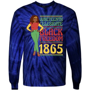 African Female Juneteenth Celebrate Black Freedom 1865 Tie-Dye Long Sleeve Shirt