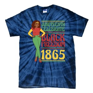 African Female Juneteenth Celebrate Black Freedom 1865 Tie-Dye T-Shirt