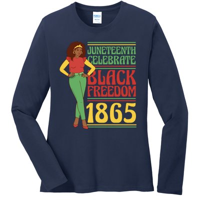 African Female Juneteenth Celebrate Black Freedom 1865 Ladies Long Sleeve Shirt