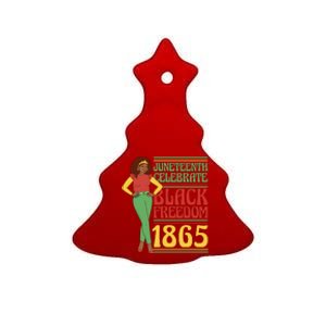 African Female Juneteenth Celebrate Black Freedom 1865 Ceramic Tree Ornament