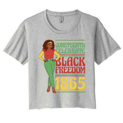 African Female Juneteenth Celebrate Black Freedom 1865 Women's Crop Top Tee