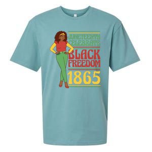 African Female Juneteenth Celebrate Black Freedom 1865 Sueded Cloud Jersey T-Shirt