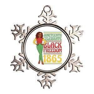 African Female Juneteenth Celebrate Black Freedom 1865 Metallic Star Ornament