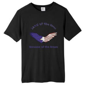 American Flag July 4th Eagle Land Of The Free Because Brave Gift Tall Fusion ChromaSoft Performance T-Shirt