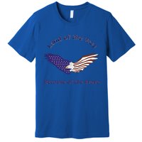 American Flag July 4th Eagle Land Of The Free Because Brave Gift Premium T-Shirt