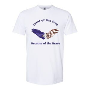 American Flag July 4th Eagle Land Of The Free Because Brave Gift Softstyle CVC T-Shirt