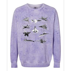 American Fighters Jets F22 Raptor F14 Tomcat Plane Colorblast Crewneck Sweatshirt