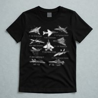 American Fighters Jets F22 Raptor F14 Tomcat Plane T-Shirt