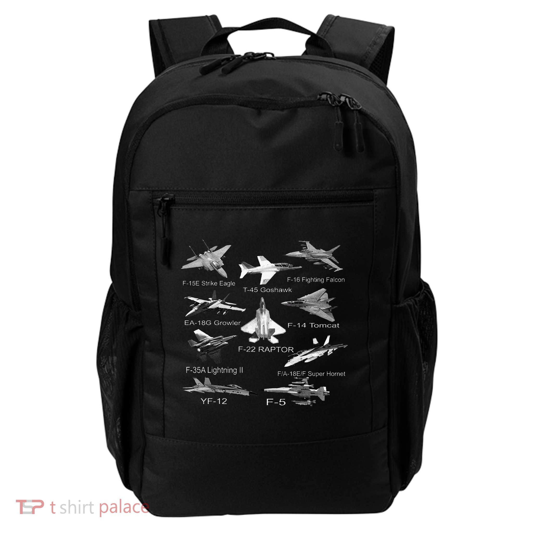 American Fighters Jets F22 Raptor F14 Tomcat Plane Daily Commute Backpack