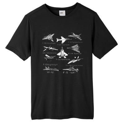 American Fighters Jets F22 Raptor F14 Tomcat Plane Tall Fusion ChromaSoft Performance T-Shirt