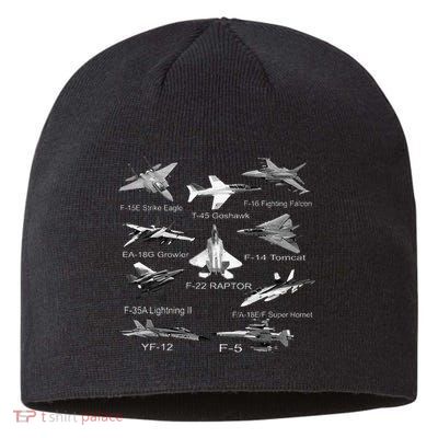 American Fighters Jets F22 Raptor F14 Tomcat Plane Sustainable Beanie