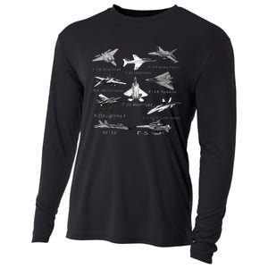 American Fighters Jets F22 Raptor F14 Tomcat Plane Cooling Performance Long Sleeve Crew