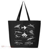 American Fighters Jets F22 Raptor F14 Tomcat Plane 25L Jumbo Tote