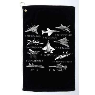 American Fighters Jets F22 Raptor F14 Tomcat Plane Golf Towel