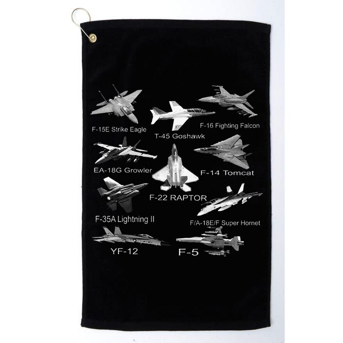 American Fighters Jets F22 Raptor F14 Tomcat Plane Golf Towel