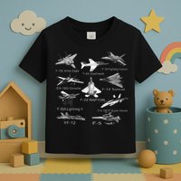 American Fighters Jets F22 Raptor F14 Tomcat Plane Toddler T-Shirt