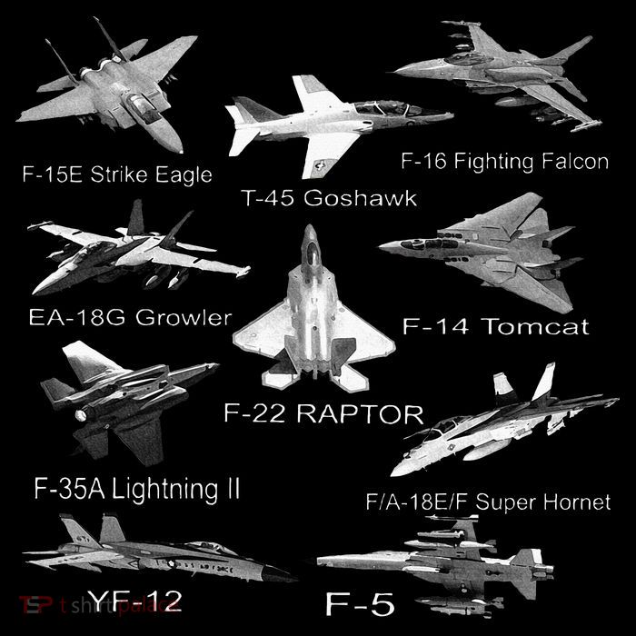 American Fighters Jets F22 Raptor F14 Tomcat Plane Toddler T-Shirt