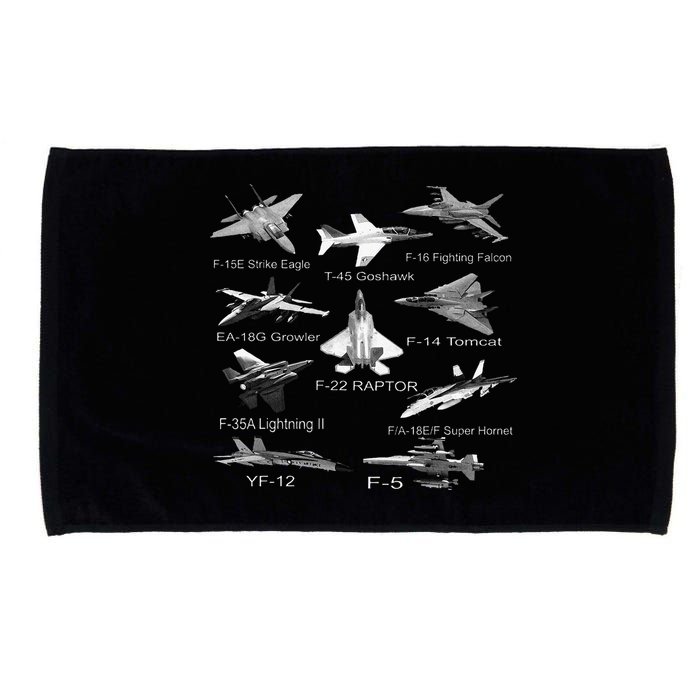 American Fighters Jets F22 Raptor F14 Tomcat Plane Microfiber Hand Towel