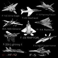 American Fighters Jets F22 Raptor F14 Tomcat Plane Women's V-Neck T-Shirt