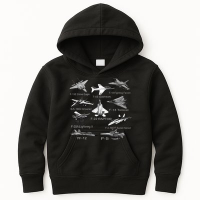 American Fighters Jets F22 Raptor F14 Tomcat Plane Kids Hoodie