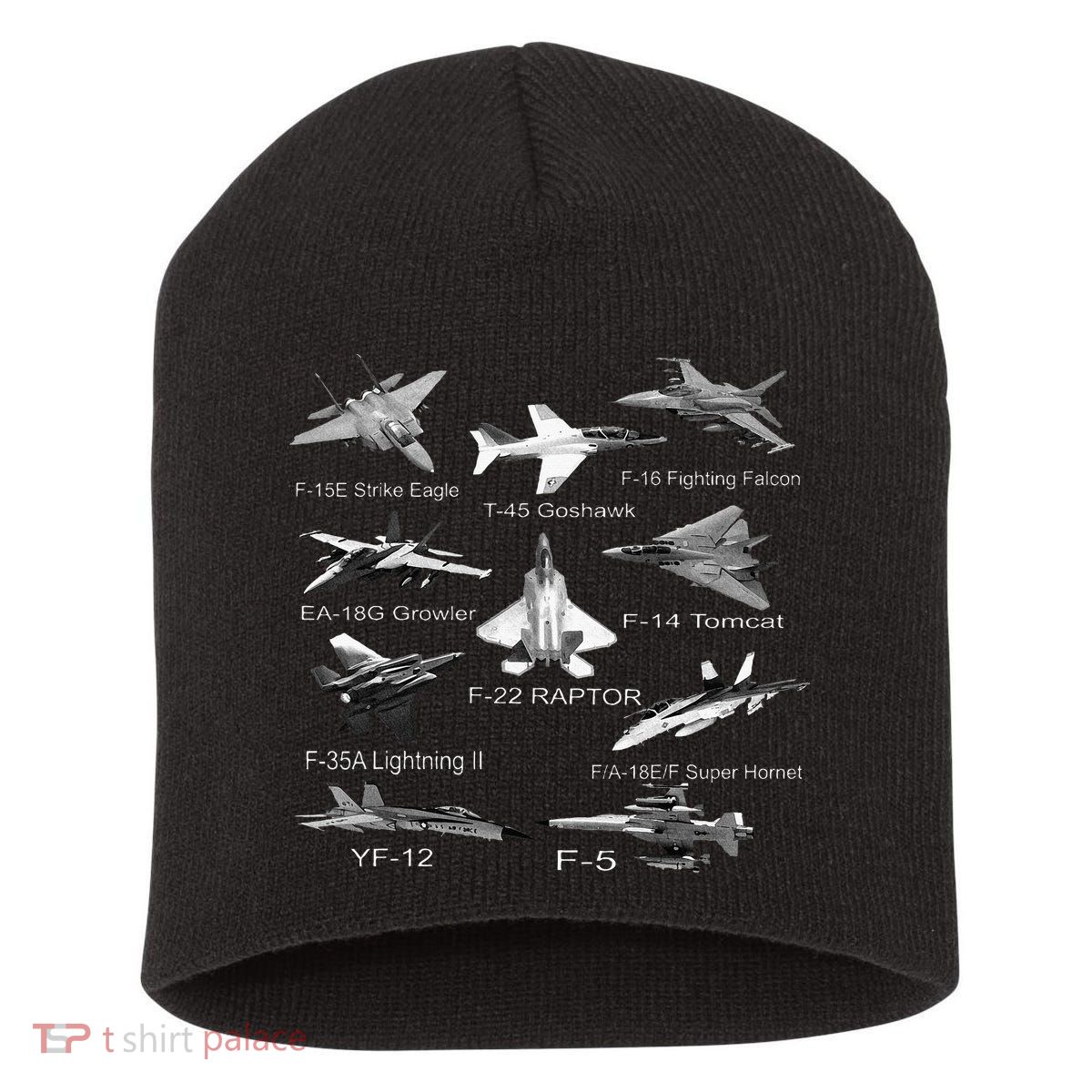 American Fighters Jets F22 Raptor F14 Tomcat Plane Short Acrylic Beanie