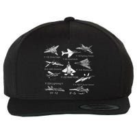 American Fighters Jets F22 Raptor F14 Tomcat Plane Wool Snapback Cap