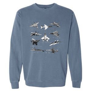 American Fighters Jets F22 Raptor F14 Tomcat Plane Garment-Dyed Sweatshirt