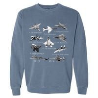 American Fighters Jets F22 Raptor F14 Tomcat Plane Garment-Dyed Sweatshirt