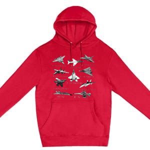 American Fighters Jets F22 Raptor F14 Tomcat Plane Premium Pullover Hoodie