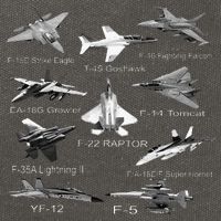 American Fighters Jets F22 Raptor F14 Tomcat Plane Cotton Canvas Backpack