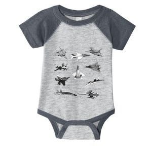 American Fighters Jets F22 Raptor F14 Tomcat Plane Infant Baby Jersey Bodysuit